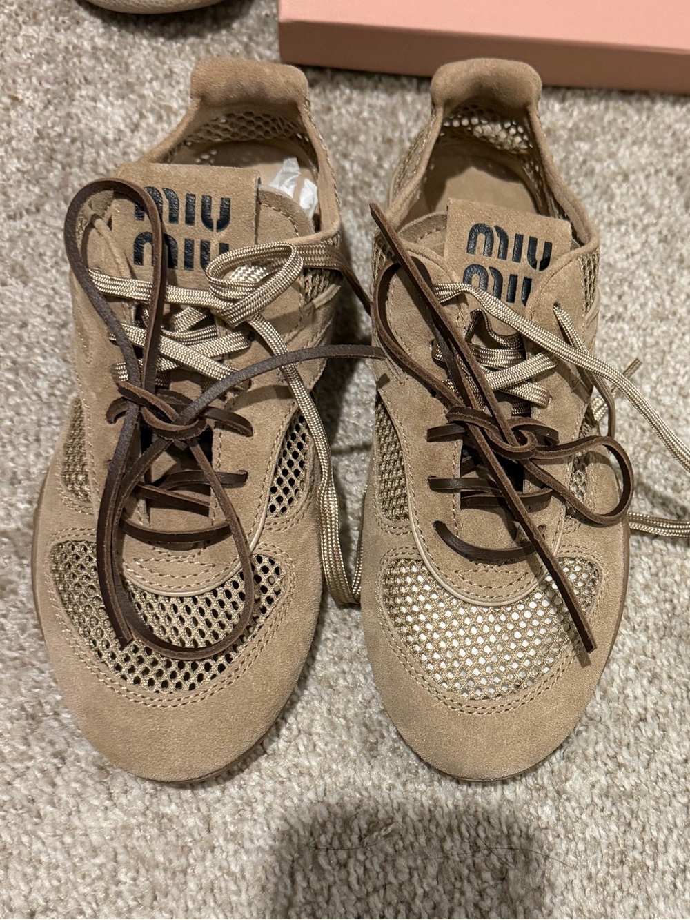 Miu Miu Gymnasium Mesh and Suede Sneakers size 37